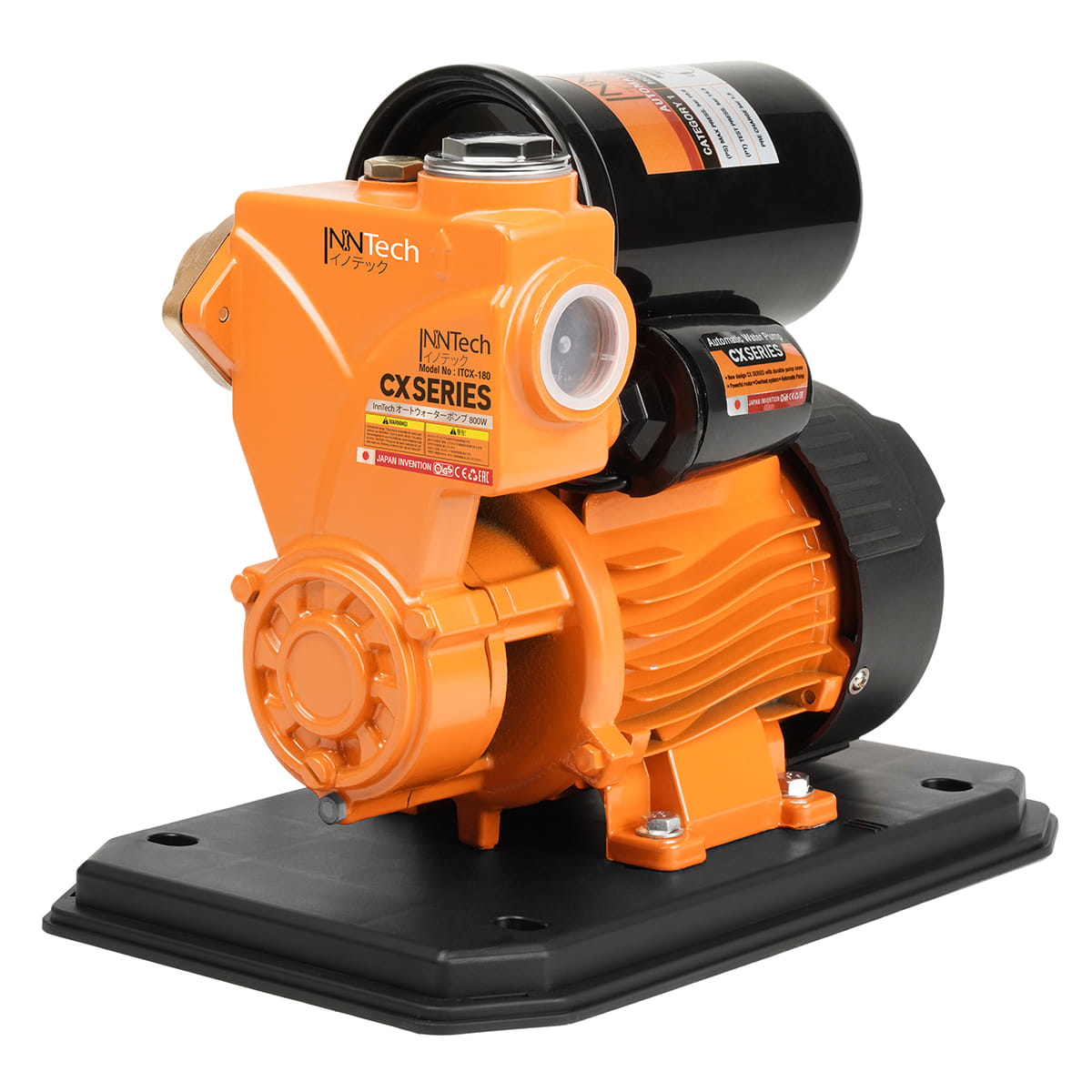 ปั๊มน้ำอัตโนมัติ INNTECH รุ่น ITCX-180 CX SERIES 800W ฝาครอบสีส้ม